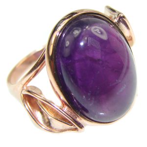 Purple Extravaganza Amethyst 14K Gold over .925 Sterling Silver HANDCRAFTED Ring size 6 1/4