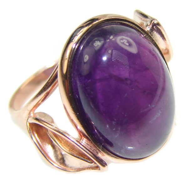 Purple Extravaganza Amethyst 14K Gold over .925 Sterling Silver HANDCRAFTED Ring size 6 1/4