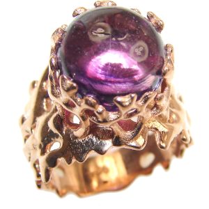 Purple Reef Amethyst Rose Gold over .925 Sterling Silver Ring size 7