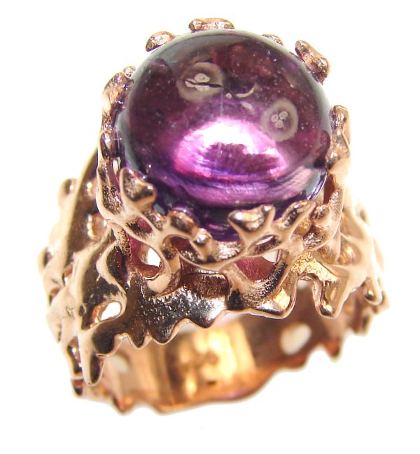 Purple Reef Amethyst Rose Gold over .925 Sterling Silver Ring size 7