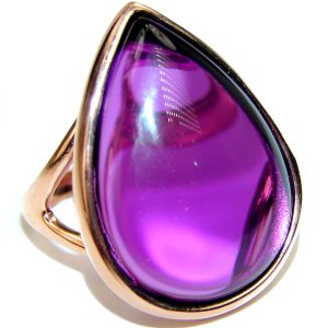 Purple Romance Amethyst 14K Gold over .925 Sterling Silver Handcrafted Ring size 7 1/4