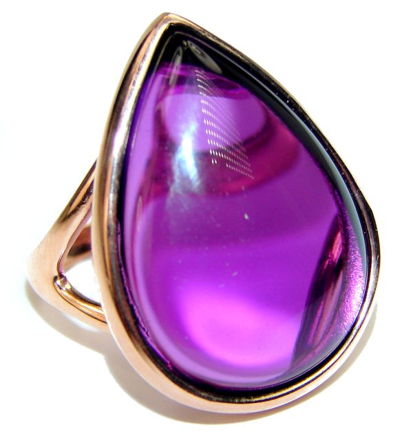 Purple Romance Amethyst 14K Gold over .925 Sterling Silver Handcrafted Ring size 7 1/4