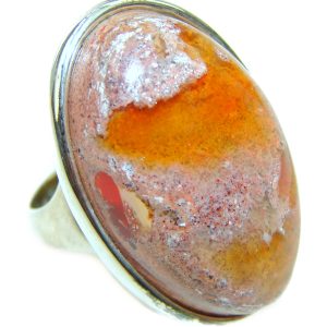 Rare Mexican Opal .925 Sterling Silver handcrafted Ring size 7 3/4