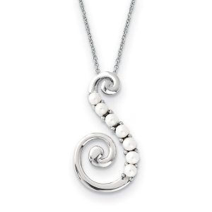 Reaching Out Sterling Silver and FW Cultured Pearl 18-Inch Necklace