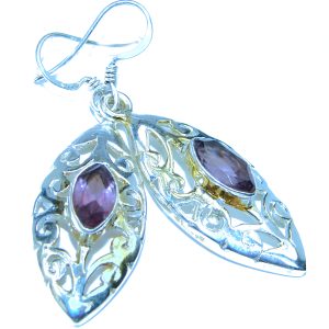 Real Beauty Amethyst .925 Sterling Silver handcrafted earrings