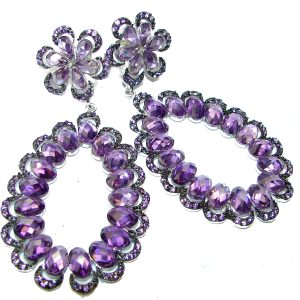 Real Beauty Amethyst .925 Sterling Silver handcrafted earrings