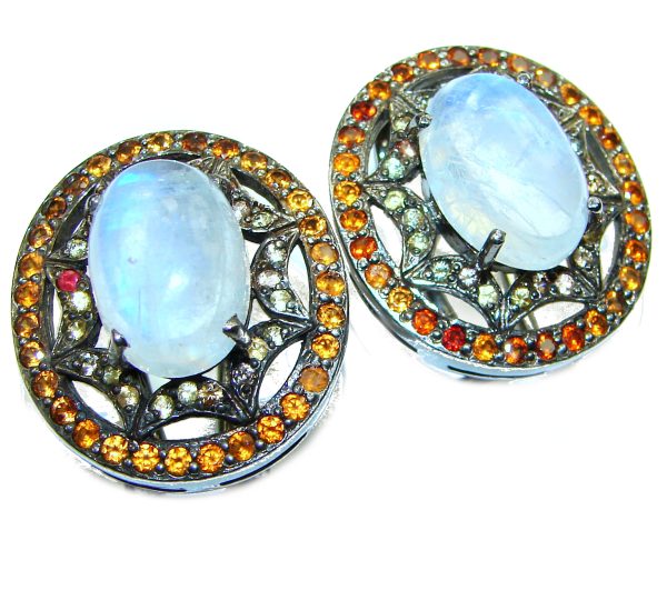 Real Beauty Spectacular quality Authentic Moonstone .925 Sterling Silver handmade earrings