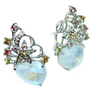 Real Beauty Spectacular quality Authentic Moonstone .925 Sterling Silver handmade earrings