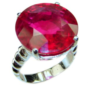 Red Power Red Topaz .925 Sterling Silver handcrafted Ring size 8