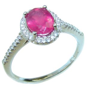 Red Rose unique Ruby .925 Sterling Silver handcrafted Ring size 8