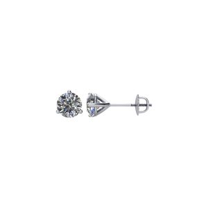 Round 1.0 Cttw Diamond Screw Back Stud Earrings in 14k White Gold