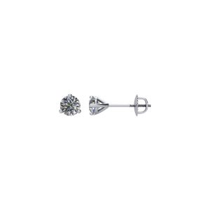 Round 1/2 Cttw Diamond Screw Back Stud Earrings in 14k White Gold