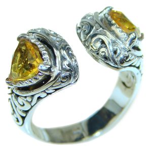 Royal Style Citrine .925 Sterling Silver handmade Ring s. 7