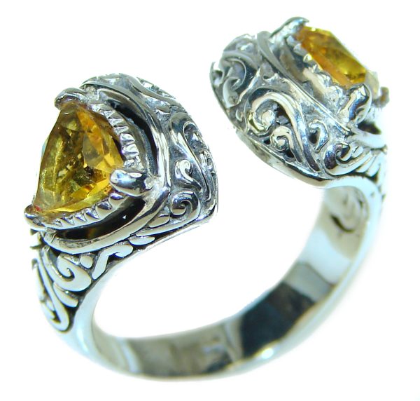 Royal Style Citrine .925 Sterling Silver handmade Ring s. 7