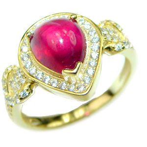 Royal quality unique Ruby .925 Sterling Silver handcrafted Ring size 6 1/4