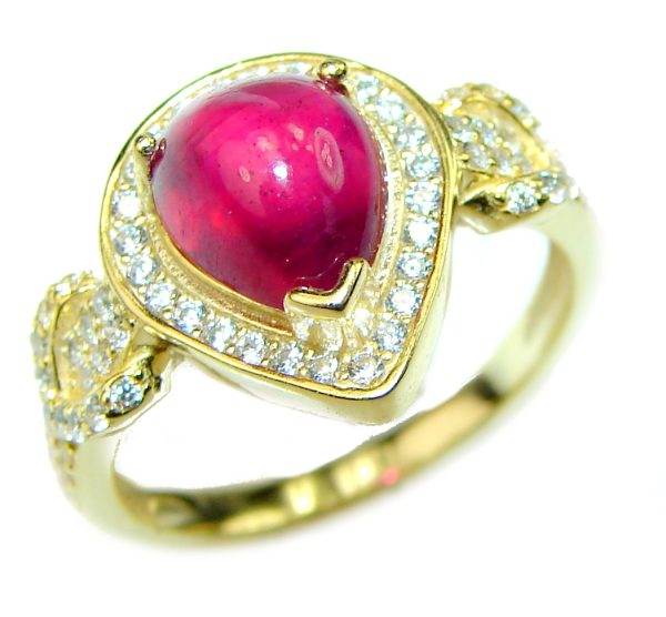 Royal quality unique Ruby .925 Sterling Silver handcrafted Ring size 6 1/4