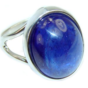 Royal quality unique Sapphire .925 Sterling Silver handcrafted Ring size 8 1/4