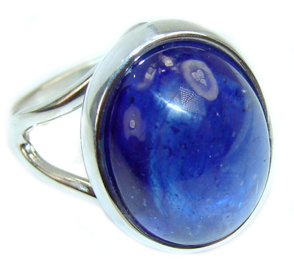 Royal quality unique Sapphire .925 Sterling Silver handcrafted Ring size 8 1/4