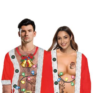 Santa Couple Ugly Christmas Sweatshirt