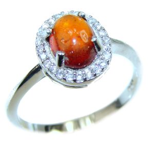 Scarlet Starlight Authentic Garnet .925 Sterling Silver Ring size 7 1/4