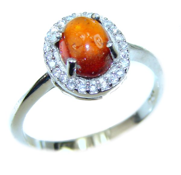 Scarlet Starlight Authentic Garnet .925 Sterling Silver Ring size 7 1/4