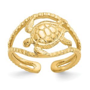 Sea Turtle Toe Ring in 14K Yellow Gold