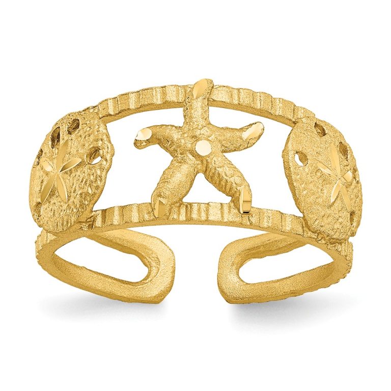 Seashells Toes Ring in 14 Karat Gold