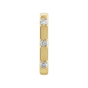 Single, 14K Yellow Gold 1/10 CTW Diamond Cuff Post Earring, 2.5x18.5mm