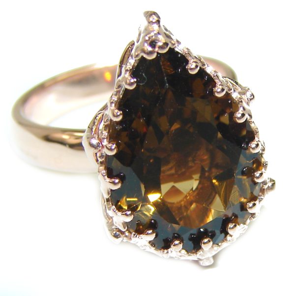 Smoky Topaz 14k Gold over .925 Sterling Silver Ring size 5