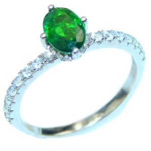 Special Chrome Diopside .925 Sterling Silver handmade ring s. 6 1/4