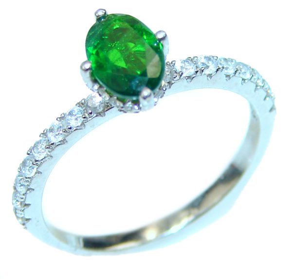 Special Chrome Diopside .925 Sterling Silver handmade ring s. 6 1/4