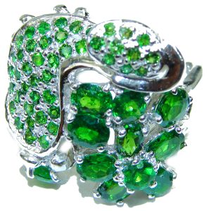 Special Chrome Diopside .925 Sterling Silver handmade ring s. 8 1/2