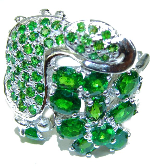 Special Chrome Diopside .925 Sterling Silver handmade ring s. 8 1/2