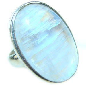 Special Fire Moonstone .925 Sterling Silver handmade ring s. 7 3/4