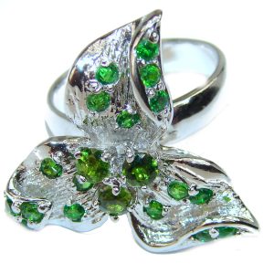 Special design Chrome Diopside .925 Sterling Silver handmade ring s. 9