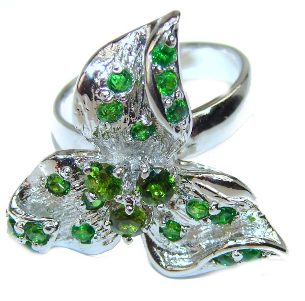 Special design Chrome Diopside .925 Sterling Silver handmade ring s. 9