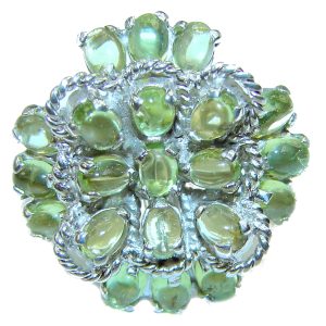 Spectacular Authentic Peridot .925 Sterling Silver handmade Ring size 8