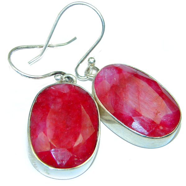 Spectacular JUICY Ruby .925 Sterling Silver handcrafted earrings