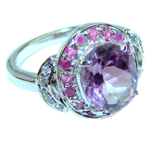 Spectacular genuine Amethyst .925 Sterling Silver Handcrafted Ring size 7 1/4