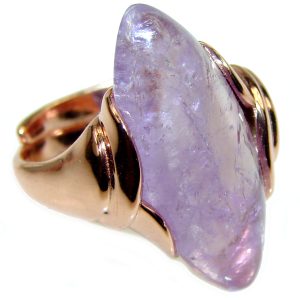 Spectacular genuine Amethyst 14K Gold over .925 Sterling Silver Handcrafted Ring size 7 1/4