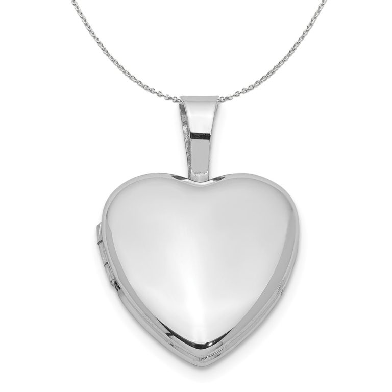 Sterling Silver 12mm Polished Heart Locket Necklace