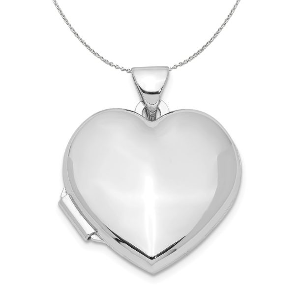 Sterling Silver 18mm Polished Heart Locket Necklace