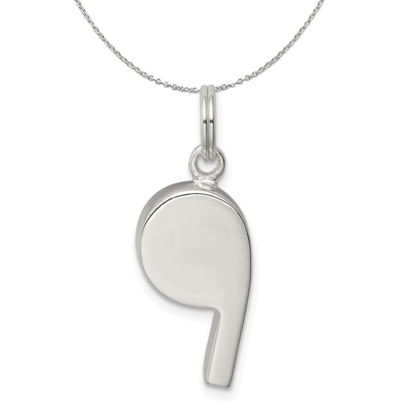 Sterling Silver 3D Sports Whistle Necklace