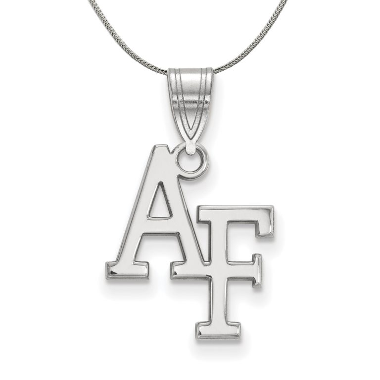 Sterling Silver Air Force Academy Medium 'AF' Necklace