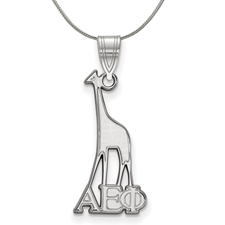 Sterling Silver Alpha Epsilon Phi Medium Pendant Necklace