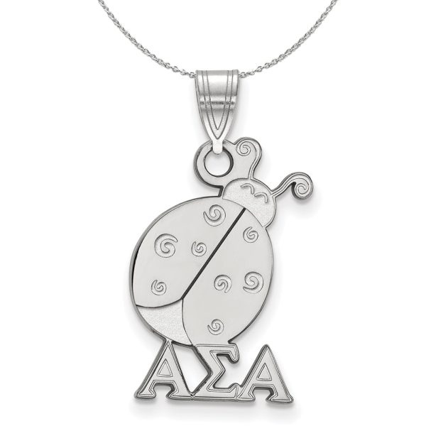 Sterling Silver Alpha Sigma Alpha Medium Pendant Necklace