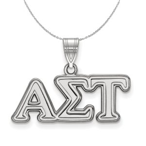 Sterling Silver Alpha Sigma Tau Medium Greek Necklace