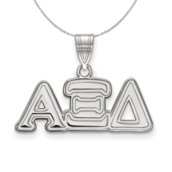 Sterling Silver Alpha Xi Delta Medium Greek Necklace