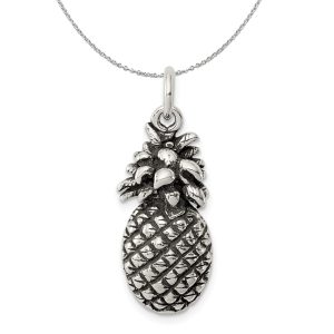 Sterling Silver Antiqued Pineapple Necklace