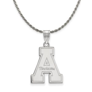 Sterling Silver Appalachian State Large 'A' Necklace